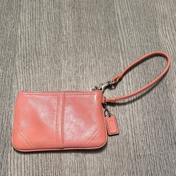 Coach Handbags - Coach Coral Leather Wristlet